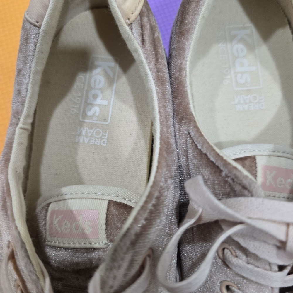 Keds Triple Kick Platform Sneakers Women's 8.5 Mauve Pink Velvet WF59995 - Picture 3 of 11